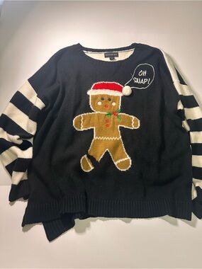 Blizzard Bay Gingerbread Christmas Sweater 3X Oh Snap Holiday Pullover